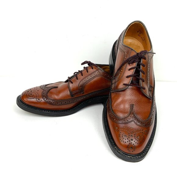 Dexter Brown Pebbled Leather Longwing Wingtip Brogues Oxford Shoes Size 9C - Picture 4 of 16